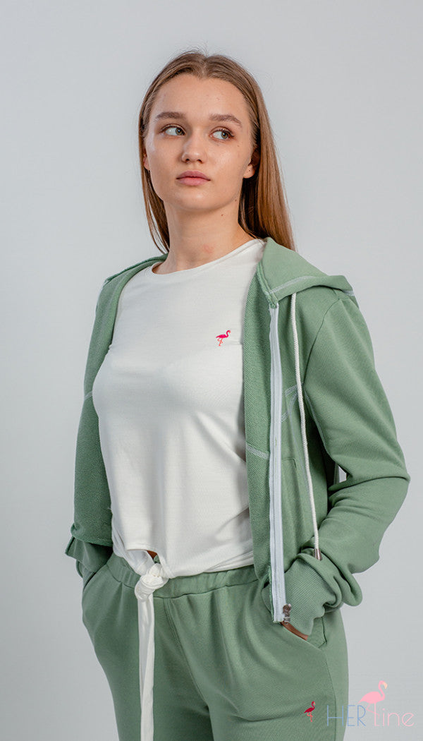 WOMEN'S WHITE BLOUSE WITH PINK LOGO