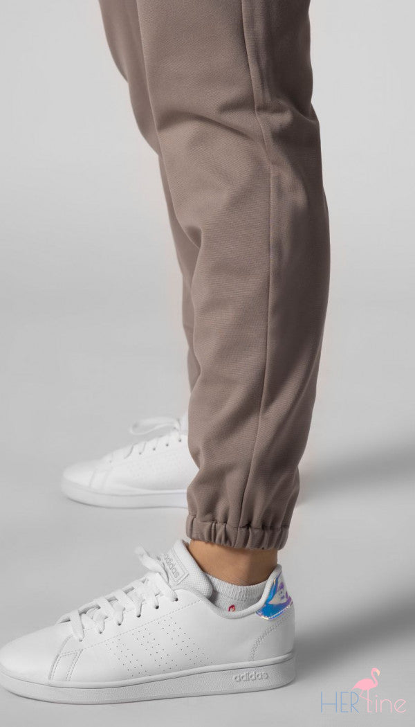 LIGHT BROWN TRACK PANTS