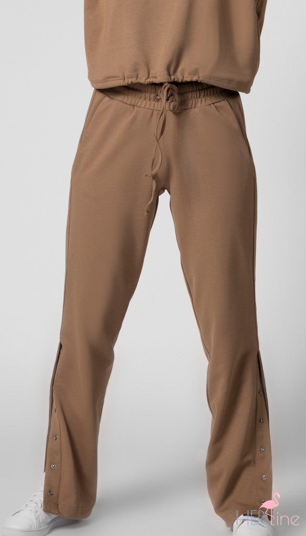 CAMEL DECORATIVE TRACK PANTS