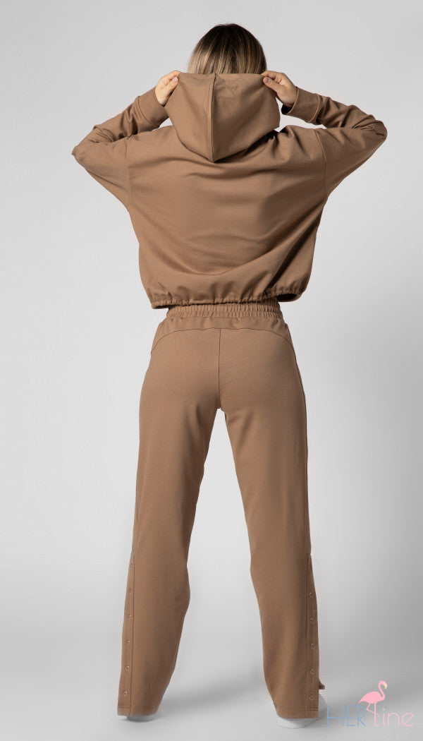 CAMEL DECORATIVE TRACK PANTS