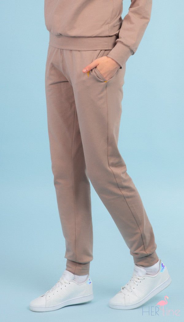 TRANSFORMATION LIGHT BROWN track pants