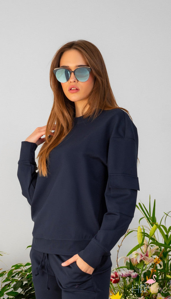 DEEP IRIS CARGO SWEATSHIRT