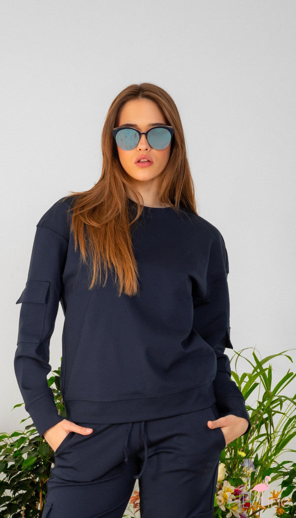 DEEP IRIS CARGO SWEATSHIRT